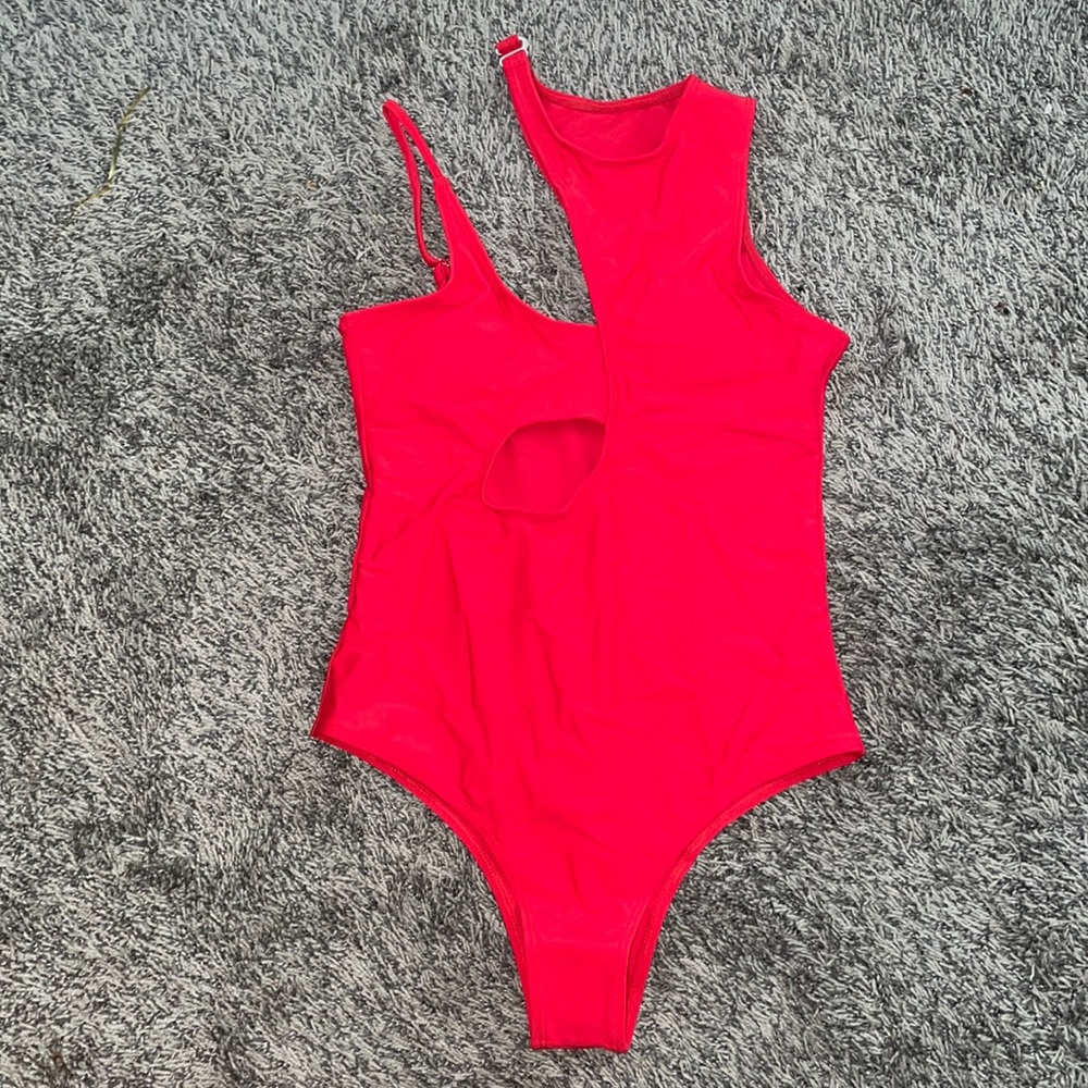 Red Shein one piece cutout swimsuit. brand new
